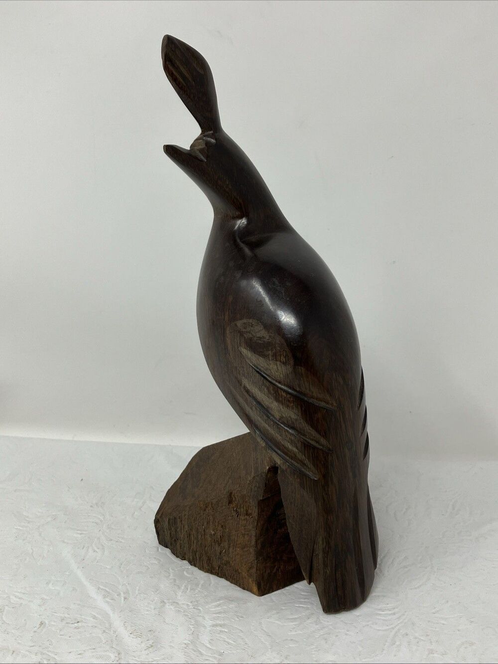 Vintage Hand Carved Ironwood Quail Bird Sculpture Wood Bird Carved Statue 7.75”